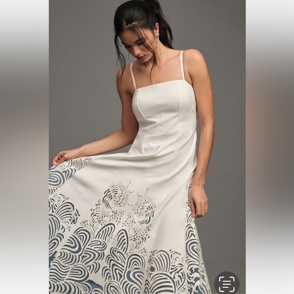 Anthropologie NWT Geisha Designs Cutwork A-Line Maxi Dress size L. - Picture 4 of 15